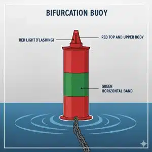 bifurcation buoy red top navigation